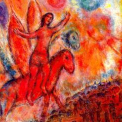 Marc Chagall Phaeton – 1977 Surrealism Mythological Oil Painting, Dramatic Depiction of Greek Mythology