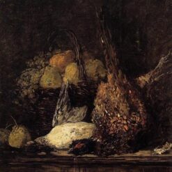Custom Oil Painting of Pheasant, Duck and Fruit by Eugene Boudin, 1879 – Realism Still Life, Dafen Oil Painting Village Studio