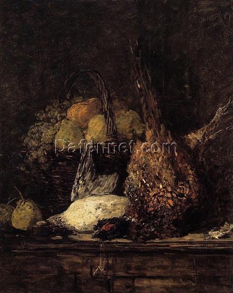 Custom Oil Painting of Pheasant, Duck and Fruit by Eugene Boudin, 1879 – Realism Still Life, Dafen Oil Painting Village Studio