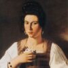 Caravaggio's 'Portrait of a Courtesan' – Custom Baroque Portrait Oil Painting from Da Fen Oil Painting Village Studio
