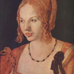 Hand-Painted Albrecht Dürer "Portrait of a Venetian" Oil Painting – Northern Renaissance Portrait Reproduction by Da Fen Oil Painting Village Studio