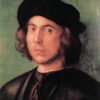 Hand-Painted Albrecht Dürer "Portrait of a Young Man" Oil Painting – Northern Renaissance Portrait Reproduction by Da Fen Oil Painting Village Studio
