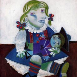 Portrait of Maya with her Doll by Pablo Picasso – 1938 Surrealist Oil Painting, Custom Art from Dafen Village Studio
