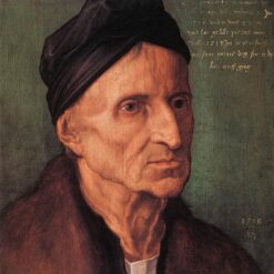 Hand-Painted Albrecht Dürer "Portrait of Nuremberger Painter Michael Wolgemut" Oil Painting – Northern Renaissance Portrait Reproduction by Da Fen Oil Painting Village Studio
