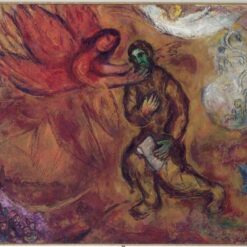 Marc Chagall Prophet Isaiah – 1968 Surrealist Religious Oil Painting, Saint-Paul-de-Vence