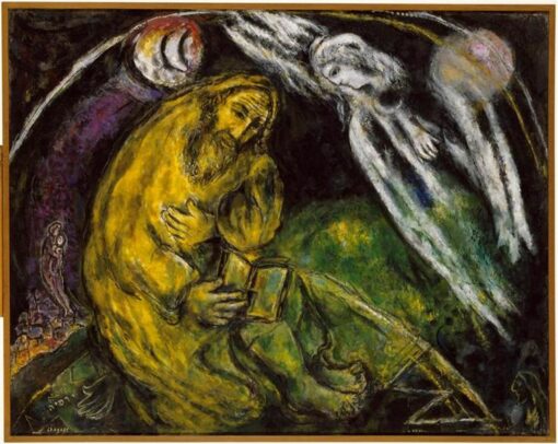Marc Chagall Prophet Jeremiah – 1968 Surrealism Oil Painting, Religious Art, Saint-Paul-de-Vence