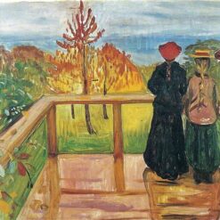 Expressionist Genre Painting Inspired by Edvard Munch - Rain (Regn), 1902 - Da Fen Village Studio Oil on Canvas for Art Collection & Elegant Home Décor