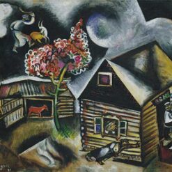 Hand-Painted Oil Painting Inspired by Marc Chagall’s 'Rain' – High-Quality Reproduction by Da Fen Oil Painting Village Studio