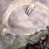Marc Chagall Rainbow in the Sky, a Sign of Covenant Between God and Earth (L'Arc en Ciel, signe d'alliance entre Dieu et la Terre) – 1931 Naïve Art Gouache and Oil on Paper, 66.5 x 52 cm