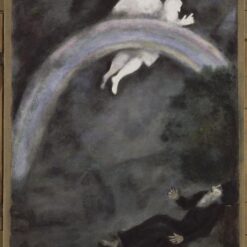 Marc Chagall Rainbow in the Sky, a Sign of Covenant Between God and Earth (L'Arc en Ciel, signe d'alliance entre Dieu et la Terre) – 1931 Naïve Art Gouache and Oil on Paper