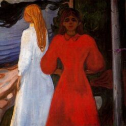 Edvard Munch Red and White, 1899-1900 - Expressionist Genre Painting Reproduction | Da Fen Village Studio
