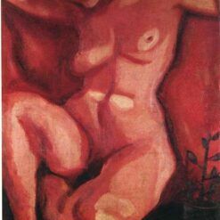 Hand-Painted Oil Painting Inspired by Marc Chagall’s 'Red Nude Sitting Up' – High-Quality Reproduction by Da Fen Oil Painting Village Studio