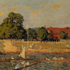 Regata at Hampton Court by Alfred Sisley – 1874 Impressionist Landscape Oil Painting, Custom Art from Dafen Village Studio