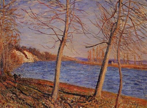Riverbank at Veneux by Alfred Sisley – 1881 Impressionist Landscape Oil Painting, Custom Art from Dafen Oil Painting Village Studio
