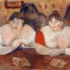 Hand-Painted Edvard Munch "Rose and Amélie" Oil Painting – Expressionism Reproduction by Da Fen Oil Painting Village Studio