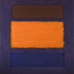 Color Field Painting Inspired by Mark Rothko - Brown, Orange, Blue on Maroon, 1963 - Da Fen Village Studio Abstract Oil Art for Modern Home & Office Décor