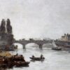 Rouen, the Pont Corneille, Fog Effect by Eugene Boudin – 1896 Impressionist Cityscape Oil Painting, Custom Art from Dafen Oil Painting Village Studio