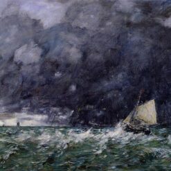 Rough Seas by Eugene Boudin – 1885 Impressionist Marina Oil Painting, Custom Art from Dafen Oil Painting Village Studio