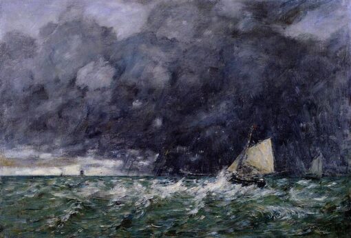 Rough Seas by Eugene Boudin – 1885 Impressionist Marina Oil Painting, Custom Art from Dafen Oil Painting Village Studio