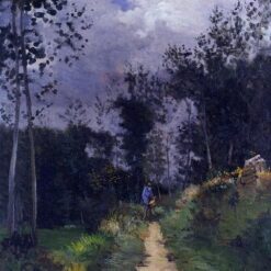 Rural Guardsman in the Fontainebleau Forest by Alfred Sisley – 1870 Impressionist Landscape Oil Painting, Custom Art from Dafen Village Studio