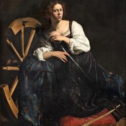 Caravaggio's 'Saint Catherine of Alexandria' – Custom Baroque Religious Oil Painting from Da Fen Oil Painting Village Studio