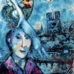 Marc Chagall Self-Portrait – 1959-1968 Surrealism Oil Painting, Uffizi Gallery, Florence