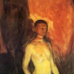 Edvard Munch Self-Portrait in Hell (Selvportrett I Helvvette), 1903 - Expressionist Oil Painting by Da Fen Village Studio for Art Lovers & Contemporary Home Décor