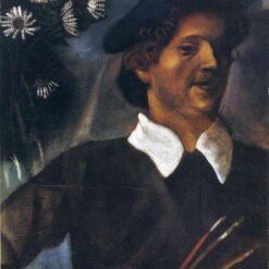 Hand-Painted Oil Painting Inspired by Marc Chagall’s 'Self Portrait with Brushes' – High-Quality Reproduction by Da Fen Oil Painting Village Studio