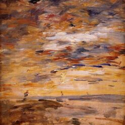 Sky at Sunset by Eugene Boudin – c.1890 Impressionist Cloudscape Oil Painting, Custom Art from Dafen Oil Painting Village Studio