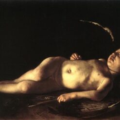 Caravaggio's 'Sleeping Cupid' – Custom Baroque Mythological Oil Painting from Da Fen Oil Painting Village Studio