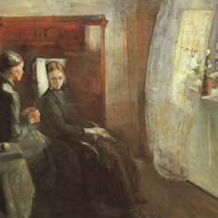 Hand-Painted Edvard Munch "Spring" (Våren) Oil Painting – Expressionism Reproduction by Da Fen Oil Painting Village Studio