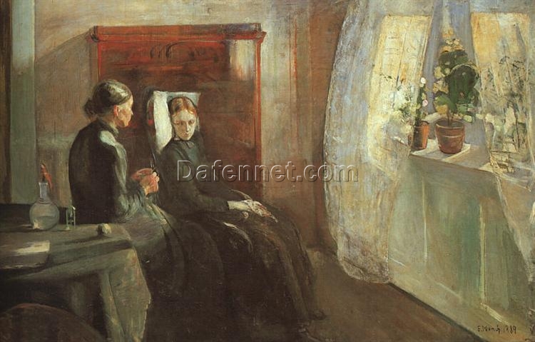 Hand-Painted Edvard Munch “Spring” (Våren) Oil Painting – Expressionism Reproduction by Da Fen Oil Painting Village Studio