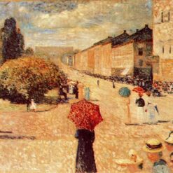 Hand-Painted Edvard Munch "Spring Day on Karl Johan Street" Oil Painting – Impressionism Reproduction by Da Fen Oil Painting Village Studio