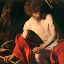 Caravaggio's 'John the Baptist' – Custom Baroque Religious Oil Painting from Da Fen Oil Painting Village Studio