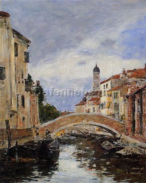 Street, Antibes by Eugene Boudin – 1893 Impressionist Cityscape Oil Painting, Custom Art from Dafen Oil Painting Village Studio
