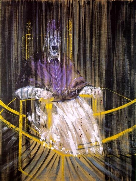 Francis Bacon Study after Velazquez’s Portrait of Pope Innocent X – 1953 Expressionist Symbolic Oil Painting, Custom Artwork from Dafen Village Studio