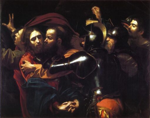 Caravaggios ‘Entführung Christi’ - Religiöses Ölgemälde aus dem Barock von Da Fen Oil Painting Village Studio