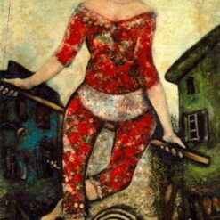 Marc Chagall The Acrobat – Surrealist Portrait, Oil on Canvas by Da Fen Oil Painting Village Studio