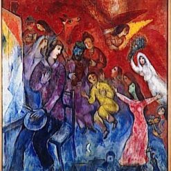 Marc Chagall The Appearance of the Artist’s Family – 1935-1947 Surrealism Genre Painting, Oil on Canvas