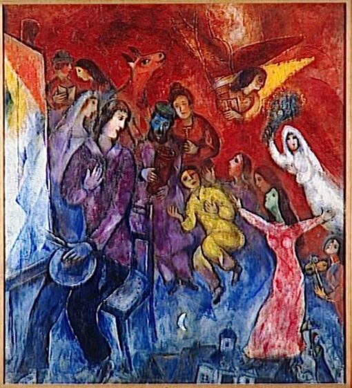 Marc Chagall The Appearance of the Artist’s Family – 1935-1947 Surrealism Genre Painting, Oil on Canvas