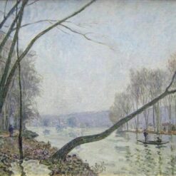 The Banks of the Seine in Autumn by Alfred Sisley – 1876 Impressionist Landscape Oil Painting, Custom Art from Dafen Village Studio