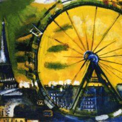 Hand-Painted Oil Painting Inspired by Marc Chagall’s 'The Big Wheel' – High-Quality Reproduction by Da Fen Oil Painting Village Studio