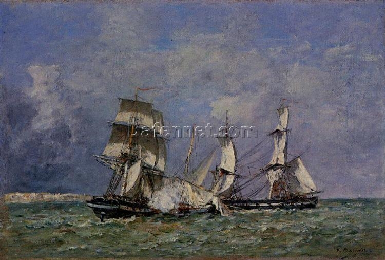 The Capture of the ‘Petit Rodeur’ by Eugene Boudin – 1878 Impressionist Marina Oil Painting, Custom Art from Dafen Oil Painting Village Studio