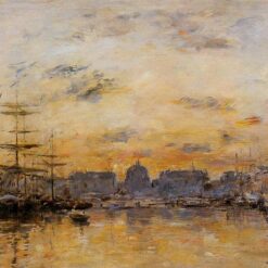 The Commerce Basin, Le Havre by Eugene Boudin – 1892 Impressionist Cityscape Oil Painting, Custom Art from Dafen Oil Painting Village Studio