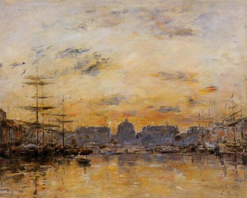 The Commerce Basin, Le Havre by Eugene Boudin – 1892 Impressionist Cityscape Oil Painting, Custom Art from Dafen Oil Painting Village Studio