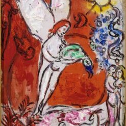Marc Chagall The Creation of Man – 1958 Naïve Art Oil Painting on Canvas, Religious Theme