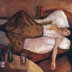 Expressionist Genre Painting Inspired by Edvard Munch - The Day After, 1894-1895 - Da Fen Village Studio Oil on Canvas for Modern Home & Art Collection