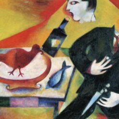 Hand-Painted Oil Painting Inspired by Marc Chagall’s 'The Drunkard' – High-Quality Reproduction by Da Fen Oil Painting Village Studio