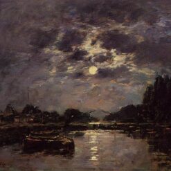The Effect of the Moon by Eugene Boudin – 1891 Impressionist Cloudscape Oil Painting, Custom Art from Dafen Oil Painting Village Studio
