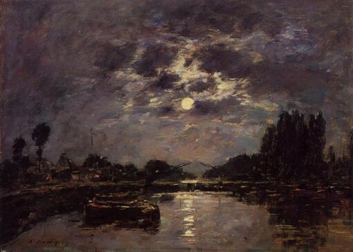 The Effect of the Moon by Eugene Boudin – 1891 Impressionist Cloudscape Oil Painting, Custom Art from Dafen Oil Painting Village Studio